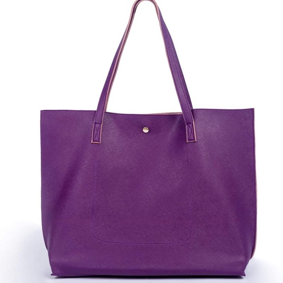 Nodykka Handbags - Faux Leather Purple Tote